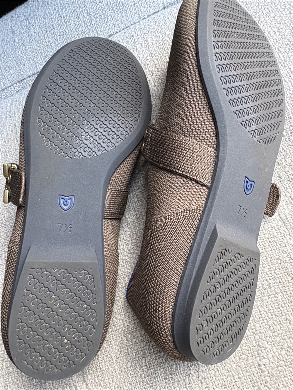 Rothy's Brown Mary Jane Flats with Gold Buckle - Picture 4 of 7
